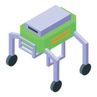 Exploration wheeled robot walking on four legs isometric view vector