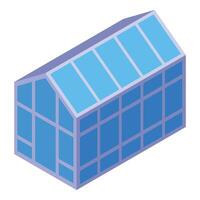 Modern greenhouse structure cultivating plants isometric icon vector