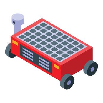 autónomo vehículo explorador Marte, utilizando solar energía para poder vector