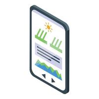 Smart farming app showing crop growth and weather data on mobile phone vector