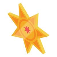 Golden star shines brightly, isometric icon design for success and achievement vector