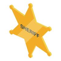 A sheriff star icon on a white background vector