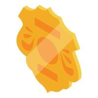 Golden sheriff or marshal star badge tilting isometrically vector
