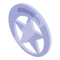 Sheriff star badge symbol representing law enforcement and authority vector