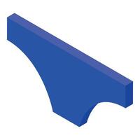 Blue underwear isometric projection showing arched design vector