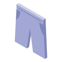 Light purple shorts isolated on white background isometric projection vector
