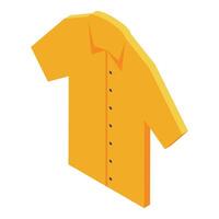 Yellow shirt with short sleeves and buttons in isometric view vector