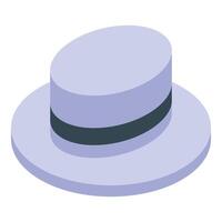 Light blue gentleman hat with dark ribbon displaying elegance and style vector