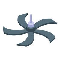 Cooling fan blades rotating, generating airflow for efficient heat dissipation vector