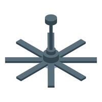 A ceiling fan icon in isometric style vector