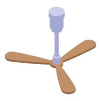 Ceiling fan rotating and providing cooling airflow in home vector