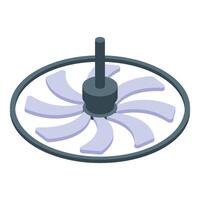 Modern turbine rotating and generating clean energy with innovative technology vector