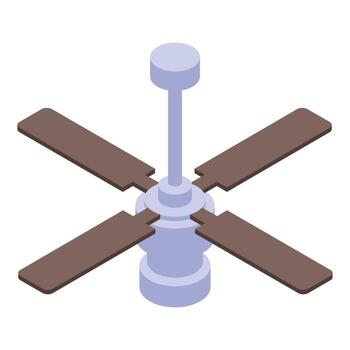 Ceiling fan rotating and providing cooling airflow in home environment vector