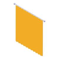 Yellow rectangular hanging banner showing a blank advertisement space vector