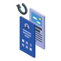 Restoring previous version of online profile information with refresh icon vector