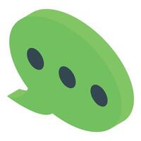 A green speech bubble with two dots on it vector