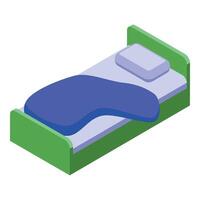 Messy bed with wrinkled blanket and pillow representing restless sleep vector