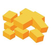 Gold bars forming a big pile of fortune and wealth vector