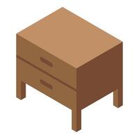 Wooden nightstand with two drawers depicting simplicity and functionality vector