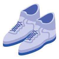 Pair of light blue sneakers with dark blue sole isometric projection vector