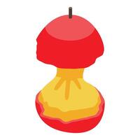 Red apple core showing healthy eating habits and food waste vector