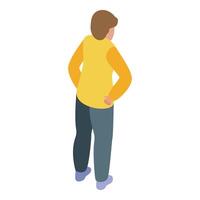 Personal trainer watching training session with hands on hips vector