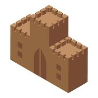 Medieval castle protecting kingdom with high walls and towers vector