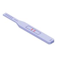 Positive pregnancy test showing two red lines confirming pregnancy vector