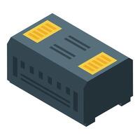 Mining asic miner hardware performing calculations for cryptocurrency mining farm vector