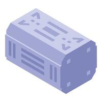 Futuristic container floating in empty space, modern technology and logistics vector