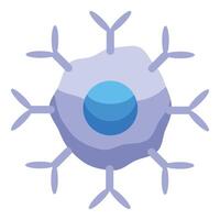Dendritic cell presenting antigen, immune response icon vector