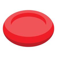 A red frisbee on a white background vector