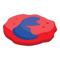Monocyte immune cell engulfing bacteria with pseudopods in isometric view vector