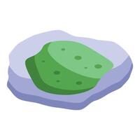 Green bacteria or mold growing on petri dish in laboratory vector