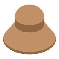 Brown bucket hat protecting from sunlight in isometric view vector