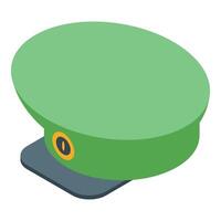 Green train driver cap showing uniform profession vector