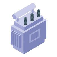 A purple electrical device with four wires vector