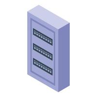 Electric panel controlling power supply in isometric view vector
