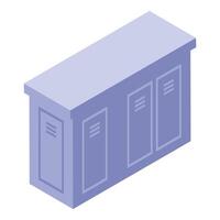 Isometric public toilets building providing comfort and hygiene vector