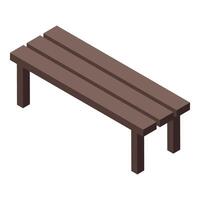 Wooden bench isometric projection showing simple design vector