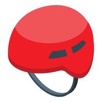 Red climbing helmet ensuring safety during climbing activities vector