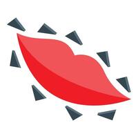 Red lips sending kisses with gray triangles, a symbol of modern romance vector