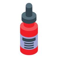 Red dropper bottle containing medical cannabis extract vector