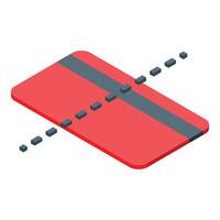 Scissors cutting credit card in two halves, representing credit risk and debt management vector