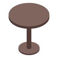 Round table standing on one leg isometric furniture icon vector