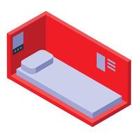 Capsule hotel room providing comfortable sleeping space vector
