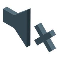 Volume increase icon showing louder sound and raising level vector