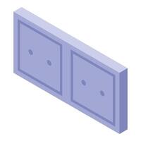 Double electrical wall socket installing on light purple wall vector