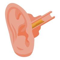 Earwax buildup is blocking the ear canal, showing ear problems vector