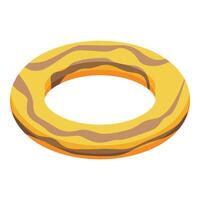 Inflatable rubber ring for swimming pool fun vector